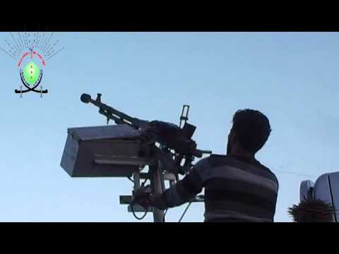 التصدي للطيران المروحي بواسطة رشاش 14 من قبل جبهة ثوار سراقب