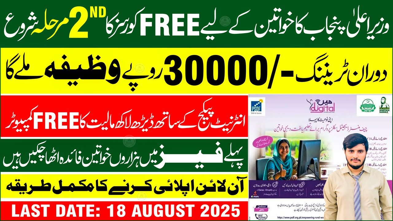 Chief Minister Digital Skills Program 2025 | Free Laptop, Internet & Stipend For Women in Punjab