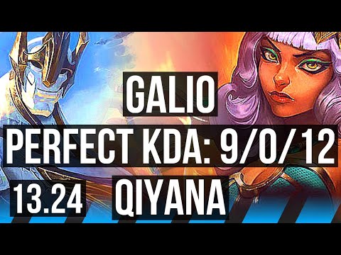 GALIO vs QIYANA (MID) | 9/0/12, Legendary | KR Master | 13.24