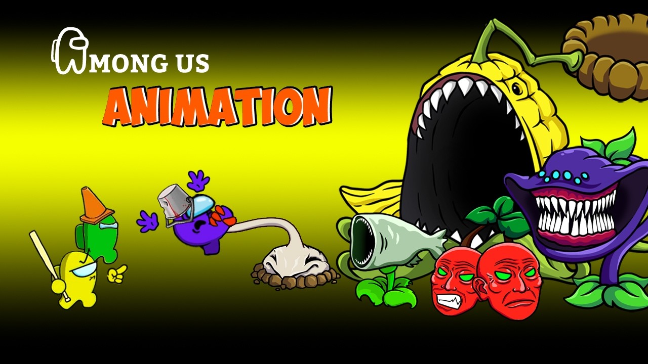 [어몽어스 Among Us ] Mystery SEA MONSTER into PLANTS Garden Warfare  - AMONG US FUNNY ANIMATION