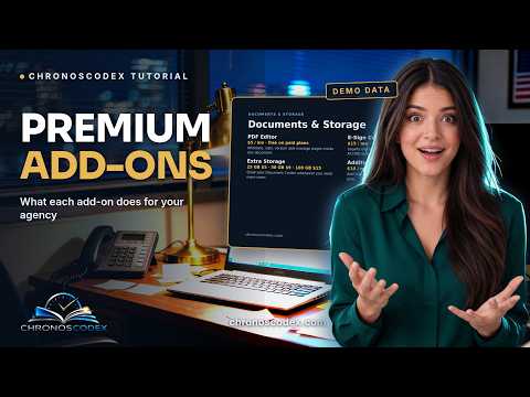 ChronosCodex premium add-ons — AI receptionist, e-sign and more — video tutorial