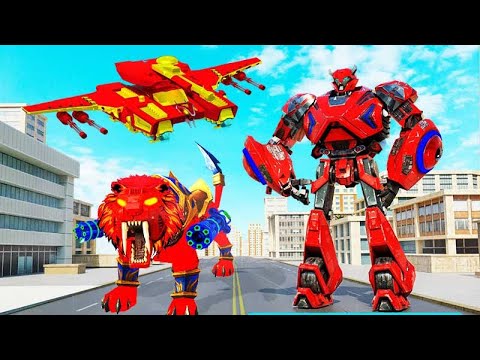 Flying Tank Transform Robot War: Lion Robot Games Fun Games Studioz Gameplay #1