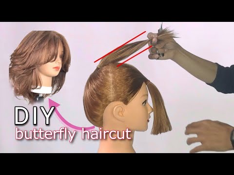 DIY Butterfly haircut| layered haircut|cara potong...