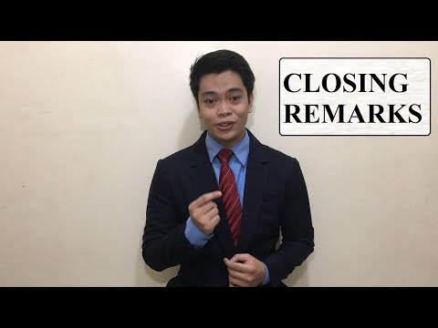 Closing Remarks (Sample)