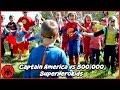 Captain America vs 500,000 SuperHero Kids Epic Battle w The Flash, Ironman Batman Pink Power Ranger