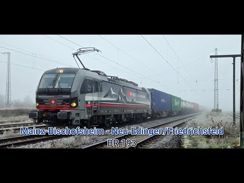 Führerstandsmitfahrt im Nebel | Mainz-Bischofsheim - Neu-Edingen/Friedrichsfeld | BR 193
