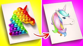 COLORFUL DRAWING TRICKS AND AMAZING ART IDEAS || First To Finish Art School Wins By 123GO! HACKS