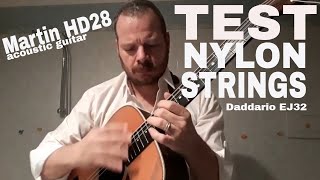 Video thumbnail for Martin HD28 with nylon strings - D'Addario EJ32 - nylon strings for acoustic guitars by CALONEGO dadgad music
