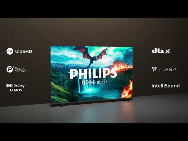 TV Philips QD-Mini LED 65MLED820 65" 4K Smart TV Dolby Vision Ambilight video