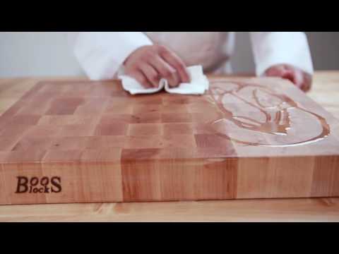 Boos Block Maintenance with  John Boos & Co.® Mystery Oil and Board Cream
