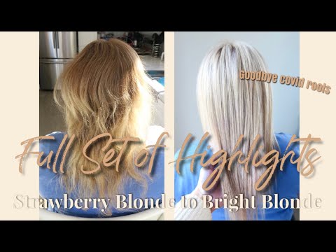 FULL SET OF HIGHLIGHTS // Strawberry Blonde to Bright...