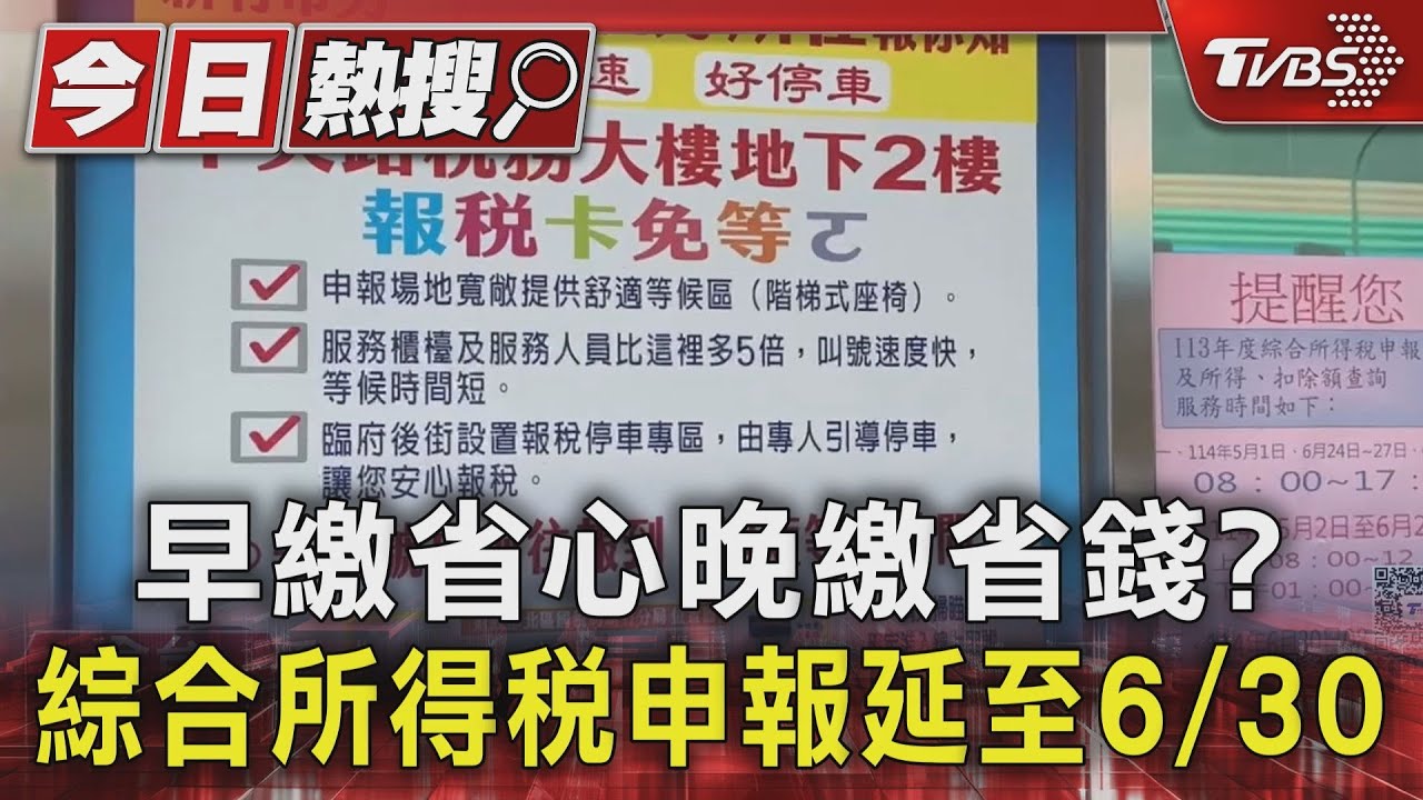 早繳省心晚繳省錢? 綜合所得稅申報延至6/30