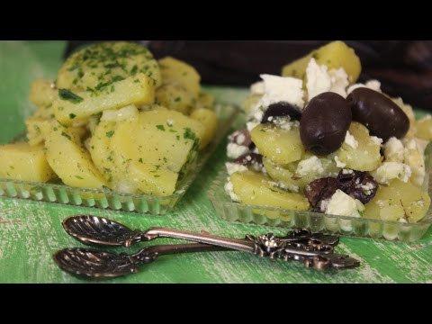 Patatosalata-Πατατοσαλάτα/ griechischer Kartoffelsalat/zwei Varianten (vegan möglich)