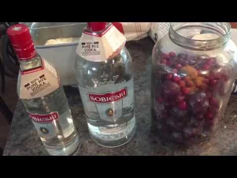 Homemade plum brandy slivovitz vodka cranberry