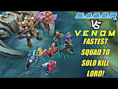 FASTEST SQUAD TO SOLO KILL LORD | SABER VS VENOM | MOBILE LEGENDS