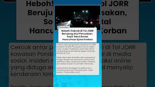 Detik-detik Sopir Taksi Online Bawa Besi Hancurkan Spion Mobil di Tol JORR Pondok Pinang