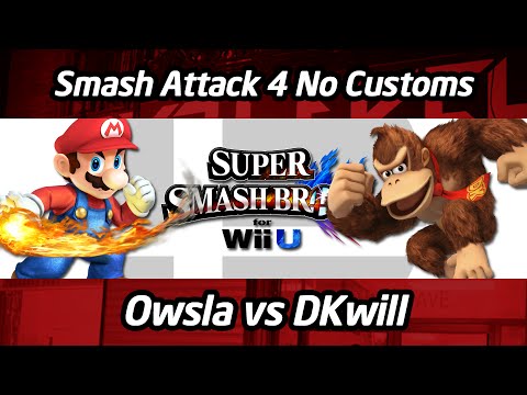 Smash Attack 4 - SSB4 No Customs - Owsla (Mario) vs iQHQ XFire DKwill (Donkey Kong)