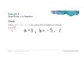Lesson 3-6 Using the Quadratic Formula and the Discrimimant