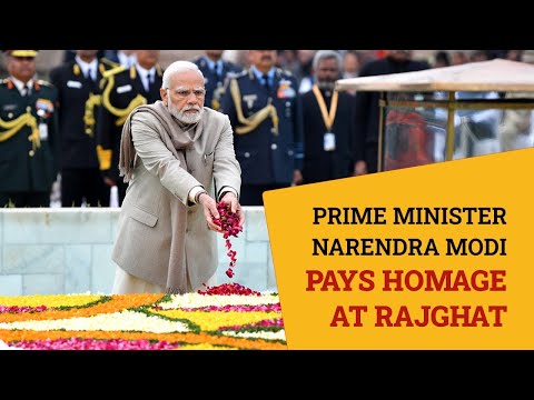Prime Minister Narendra Modi pays homage at Rajghat
