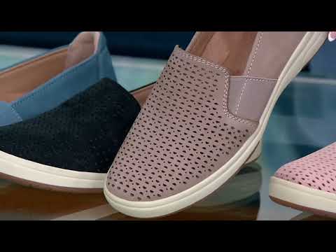Earth Origins Leather Slip-On Casual Sneakers - Elin on QVC