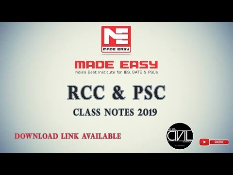 RCC & PSC Notes for IES, GATE & PSUs Exam Preparation 2019 | MADE EASY |