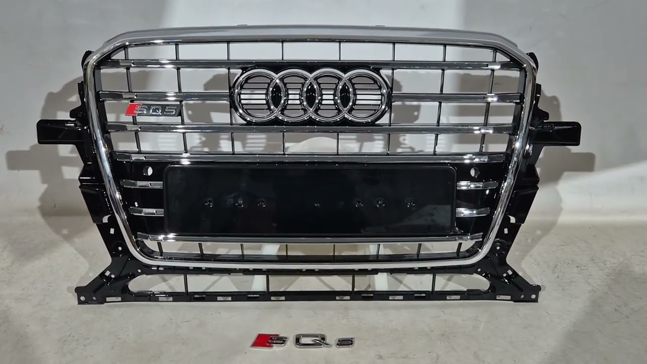 Audi Q5 2008-2017 гг. Передняя решетка радиатора SQ-Style (2012-2017, черная) Video 1