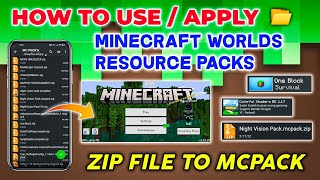 How To Add/Import ZIP FILE/MCPACK In Minecraft || Apply Process Of World/Shader/Addon/Texture Pack