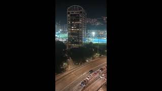 The busy street of Wanchai District... overlooking Happy Valley Racecourse