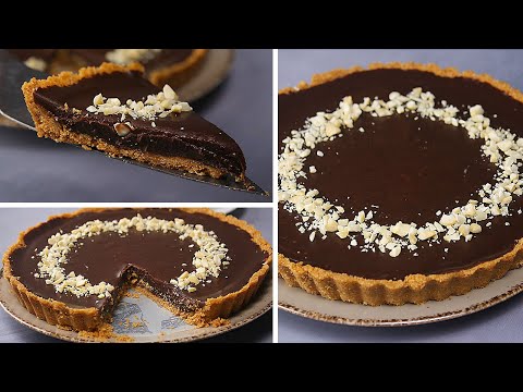 Chocolate tart recipe | chocolate tart no bake | chocolate tart without cream