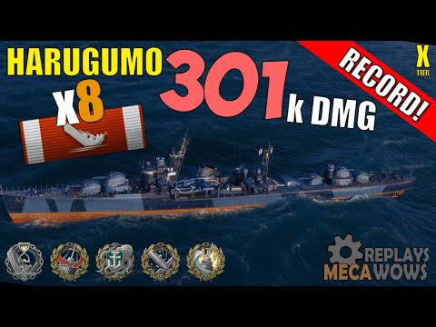Harugumo 8 Kills & 301k Damage | World of Warships Gameplay