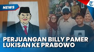 BANGGA! Kisah Bocah Korban Banjir Pamerkan Lukisan ke Prabowo di Padang, Rela Tunggu sejak Subuh