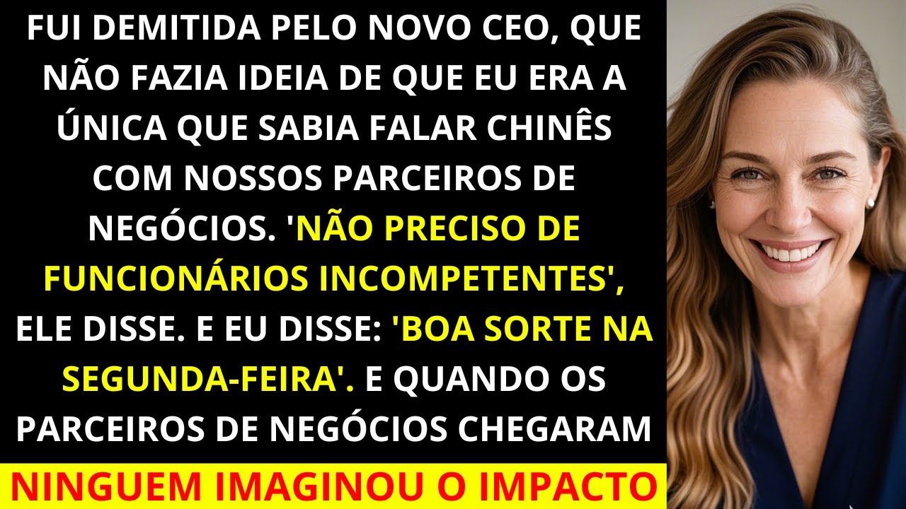 Fui demitido pelo novo CEO que não fazia ideia de que eu era a única que conseguia falar com...