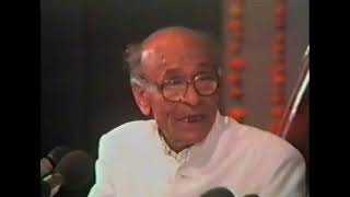 Pandit Mallikarjun Mansur in conversation with Pandit K. G. Ginde in Mumbai on 8 January 1988