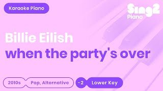 when the party's over (Lower Key - Piano Karaoke) Billie Eilish