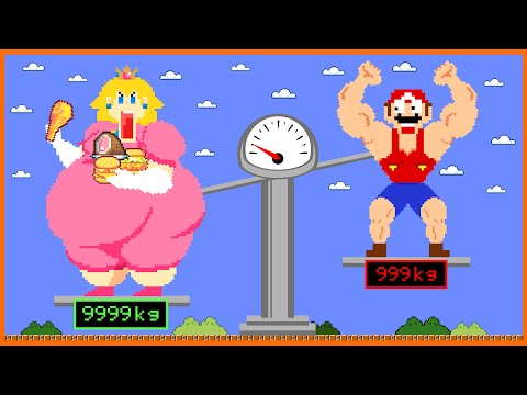 Super Mario vs Fat Peach Super Sized Maze Escape | Game Animation