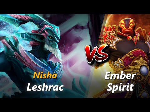 How to Leshrac mid vs Ember Spirit (feat. Nisha) | First 7 minutes