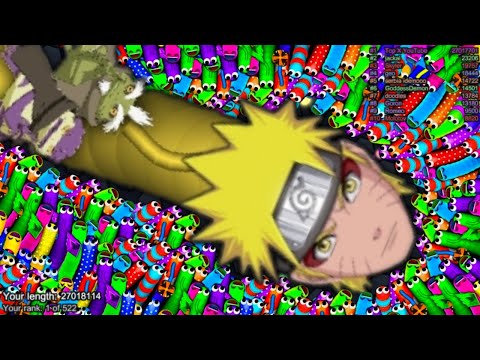 Slither.io A.I. Naruto Sage Mode Vs All Snakes Orochimaru - Anime Skin Slither.io Best Gameplay