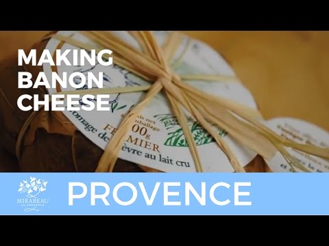 Making Banon cheese (from goats milk) in Provence