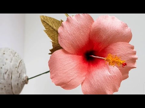 Hibiscus paper flower || How to make Hibiscus flower