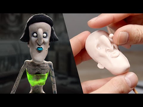 Making Up My Own Nightmare Character - The Story of "The Tattoo Artist" | Polymer Clay Timelapse