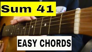How to play "Pieces"- Sum 41- Easy Acoustic Guitar Tutorial/Lesson