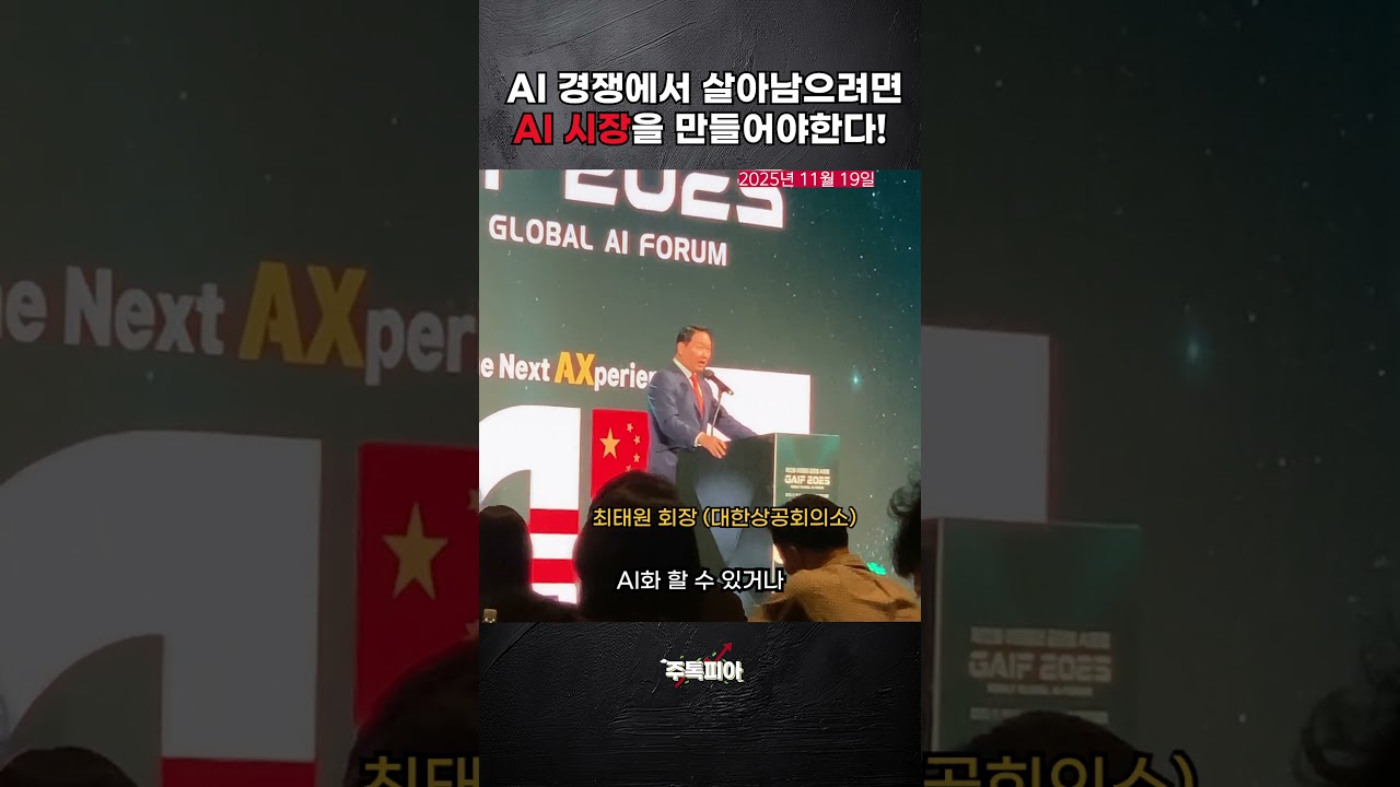 글로벌 경쟁에서 살아남으려면 AI 시장은 필수! 국가차원의 고민 필요 (최태원 대한상공회의소 회장)