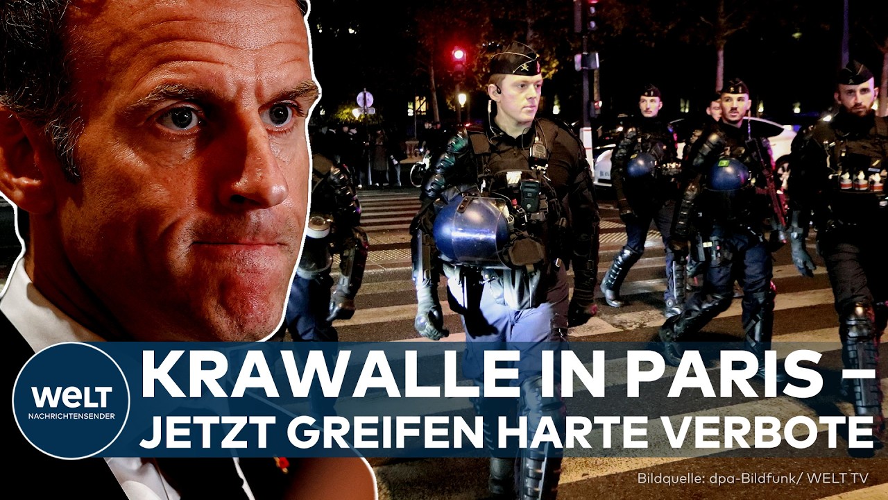 FRANKREICH: Krawalle in Paris! Jetzt gelten drastische Verbote – Macron berät über die Lage im Land!