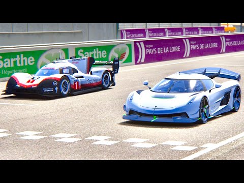 Koenigsegg Jesko vs Porsche 919 EVO - Le Mans 24 Hours Circuit