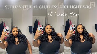ISSA WIG!? SUPER NATURAL GLUELESS HIGHLIGHT WIG | ft UNICE HAIR