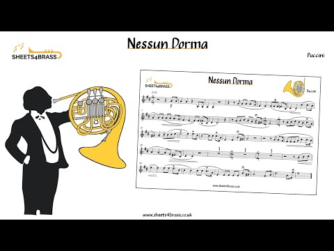 Nessun Dorma - French Horn Play Along with Sheet Music