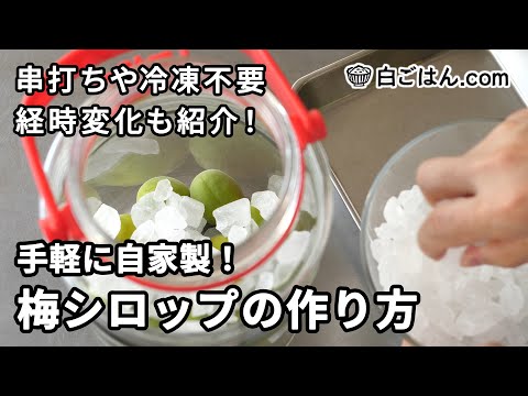 【人気レシピ/150万回再生】手軽に自家製！梅シロップの作り方／手順も詳しく、経時変化も紹介！