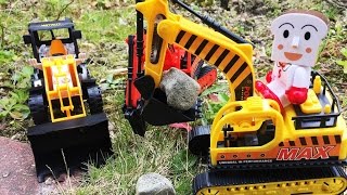 はたらくくるま ショベルカーやブルドーザーがキュウレンジャーのソフビおもちゃを開封するよ! 子供向け動画 工事現場を再現 アンパンマン おもちゃ 作業車 工事車両 トラック 乗り物 のりもの 働く車