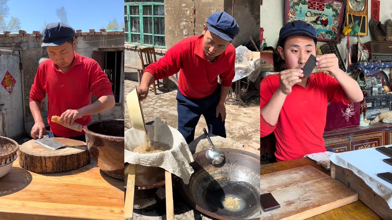 自制《本草》上品中的鲜阿胶，从炮制黑驴皮开始#food #民间手艺人 #funny