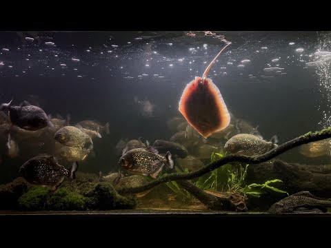 PIRANHA vs. STINGRAY: River Monster Meets Ocean Food